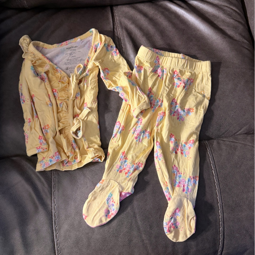 2pc Posh Peanut bamboo Infant set